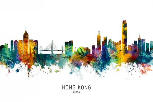 Hong Kong China Skyline by Michael Tompsett