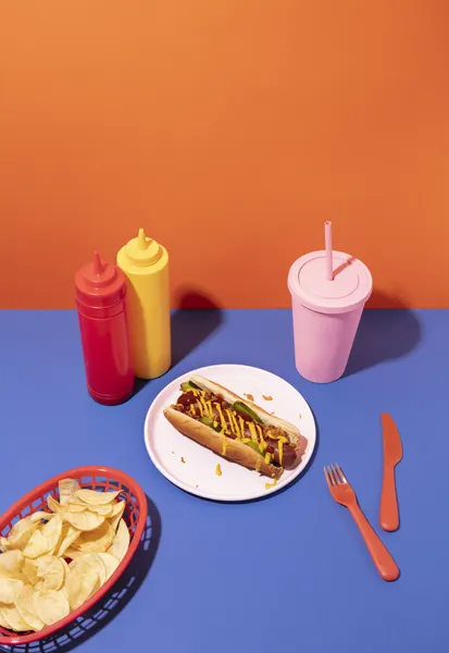 Retro Hot Dog Lunch by Julia Ramiro