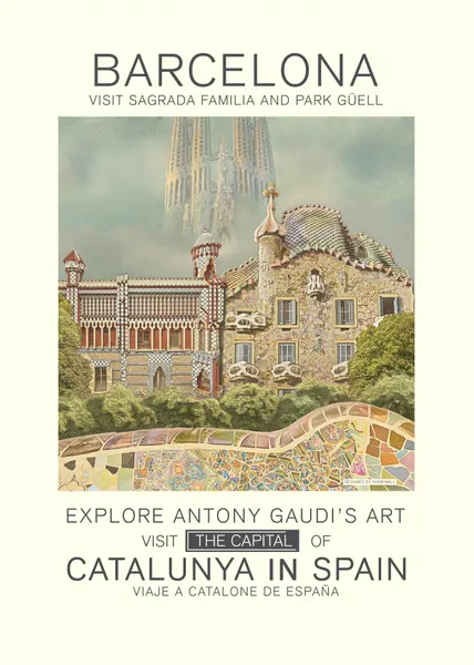 Barcelona Gaudi Landmarks by Dion Gem