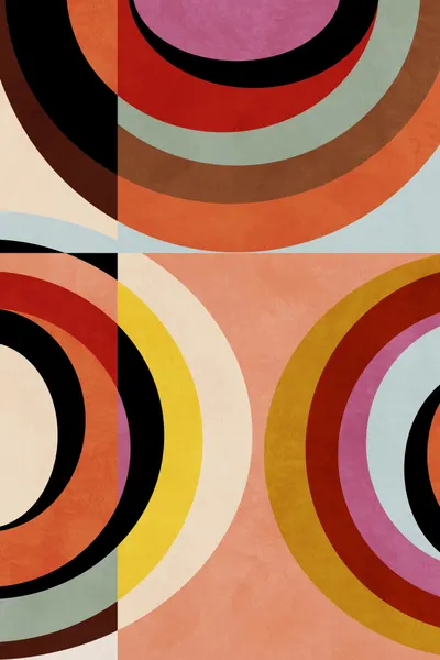 Warm Colors Bauhaus Geometry3 by Ana Rut Bre