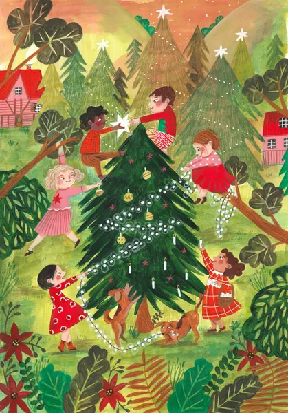 Decorating the Christmas tree by Caroline Bonne Müller