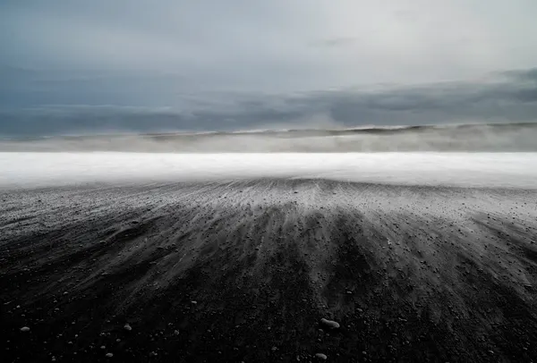 Black Beach Ocean Mist by Ronny Olsson