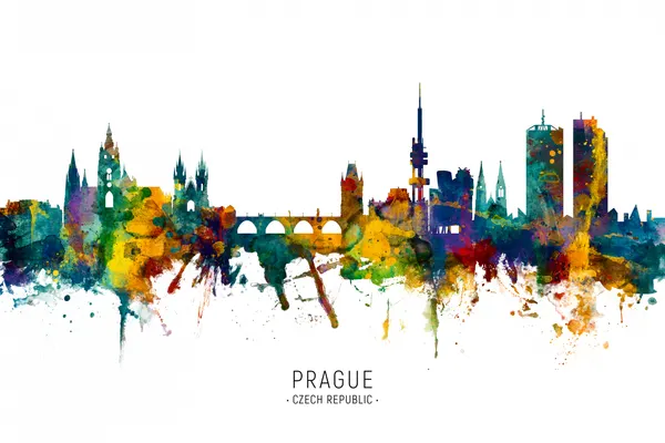 Vibrant Prague Cityscape by Michael Tompsett