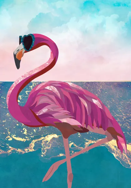 Cool Pink Flamingo by Sarah Manovski