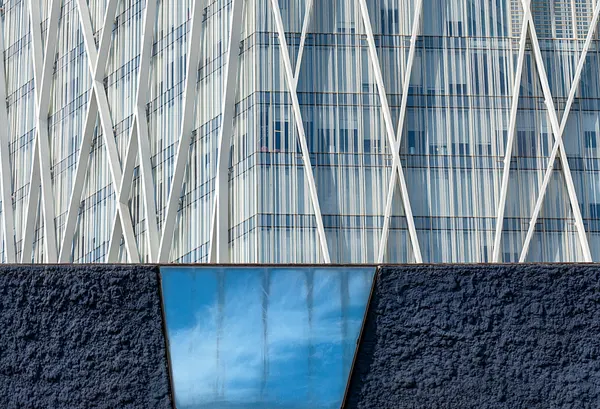Geometric Blue Facade by Adolfo Urrutia