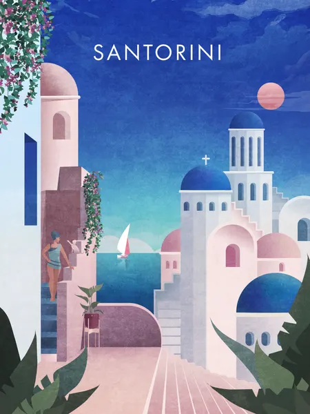 Dreamy Santorini by Emel Tunaboylu