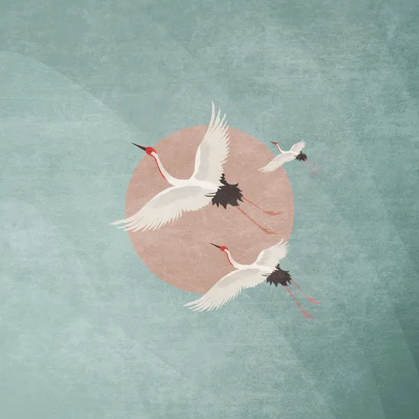 Cranes in Flight by Emel Tunaboylu