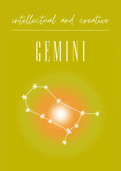 Gemini Zodiac Print Art by Amélie