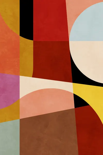Warm Colors Bauhaus Geometry2 by Ana Rut Bre