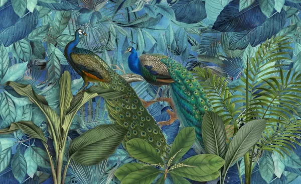 Lush Jungle Peacocks by Andrea Haase