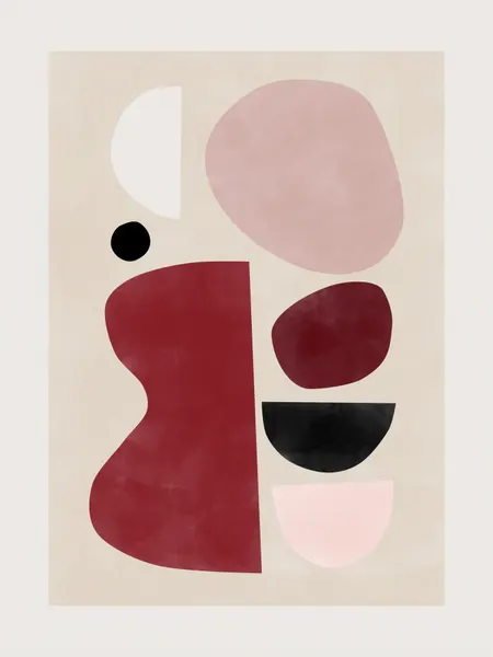 Blush And Burgundy Forms by Elena Ristova