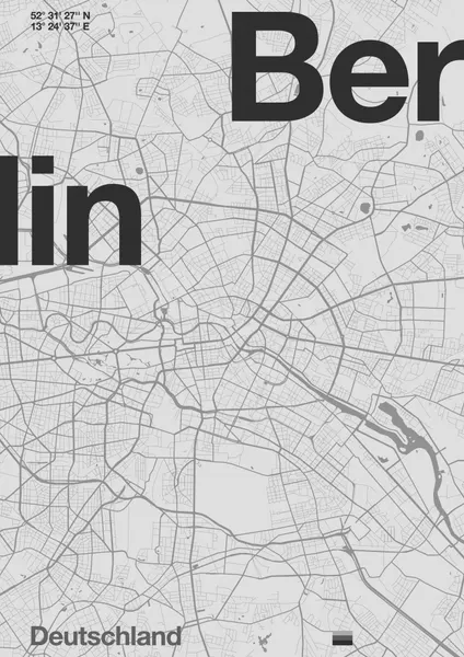 Minimalist Berlin Map by Florent Bodart