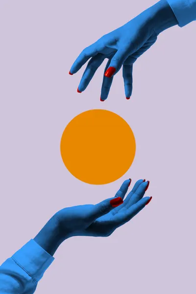 Vibrant Hands Orange Circle by Pictufy Studio III