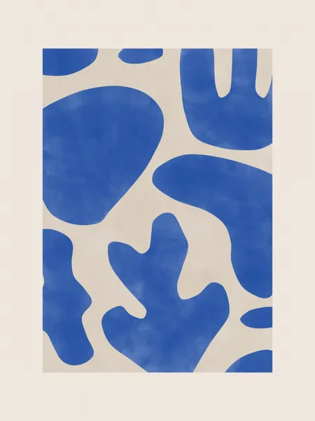 Calm Abstract Blue Shapes by Elena Ristova