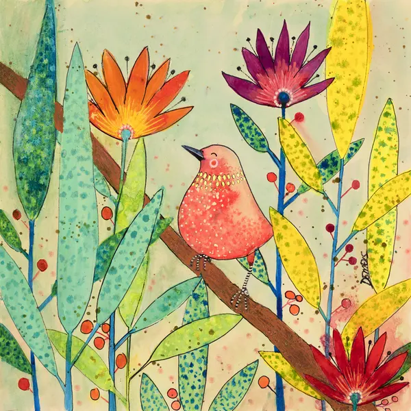 Whimsical Garden Bird by Sylvie Demers