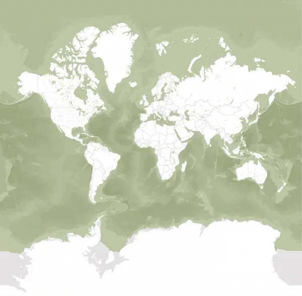 Deep Green World Map by Rosana Laiz Blursbyai