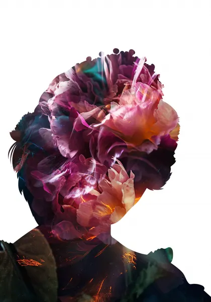 Floral Woman Portrait by Sarah Manovski