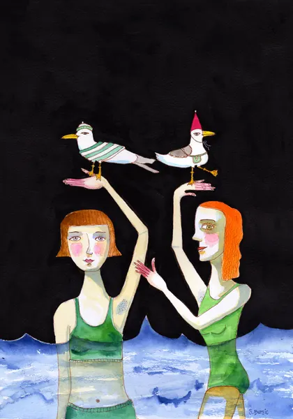 Seagulls In Hats by Sharyn Bursic