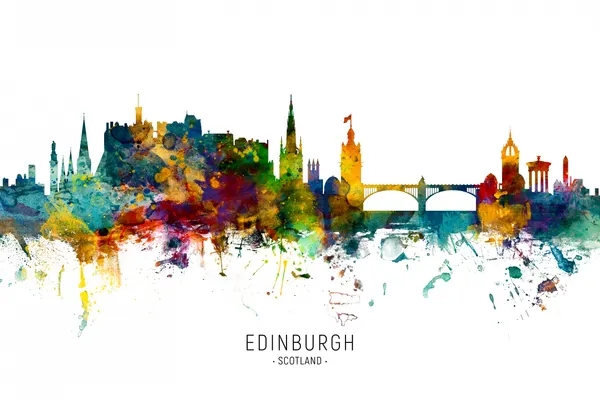 Vibrant Edinburgh Cityscape by Michael Tompsett