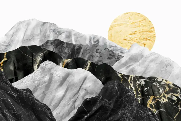Black Gold Marble Mountains by amini54