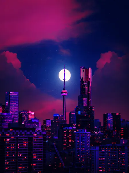 Purple City Night Glow by Ritvik takkar