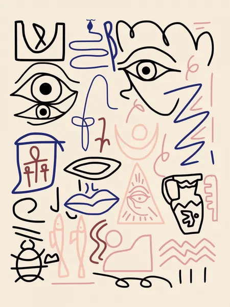 Egyptian Mystic Symbols by Little Dean