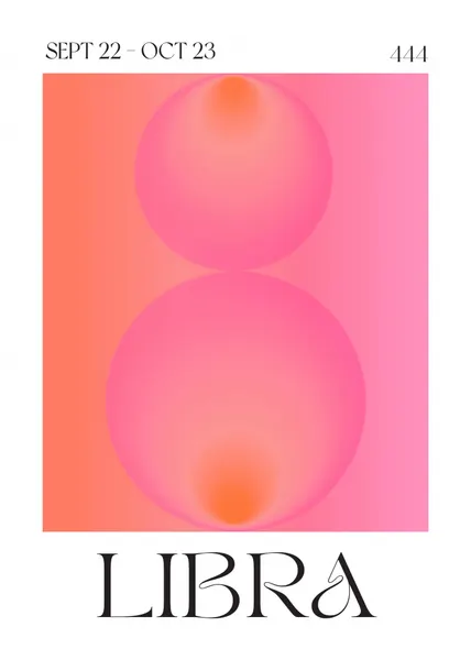 Pink Orange Libra Zodiac by Valeria Castillo
