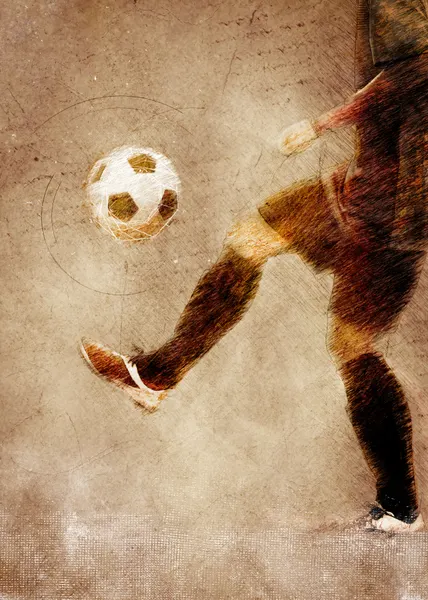 Vintage Soccer Player by Justyna Jaszke