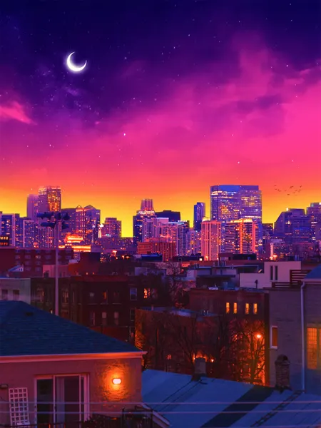 Vibrant City Sunset Glow by Ritvik takkar