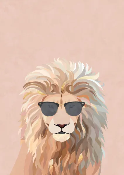 Chic Lion In Sunglasses by Sarah Manovski