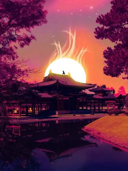 Temple Warrior Sunset by Ritvik takkar
