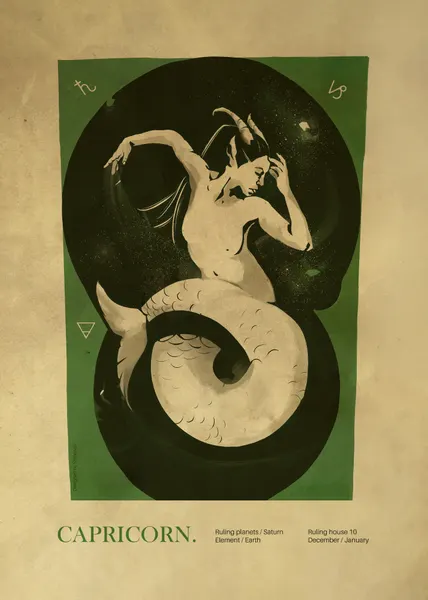 Capricorn print by Dion Gem