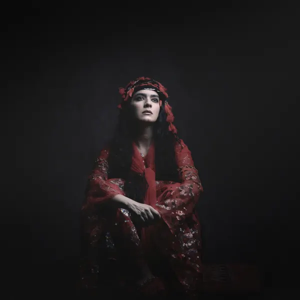 Mysterious Woman Deep Red by Moein Hasheminasab