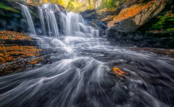 Autumn Forest Waterfall by Jianping Yang