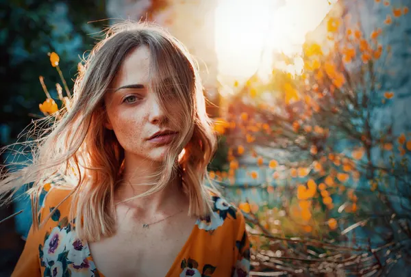 Woman Golden Hour Glow by Cristian Sartori