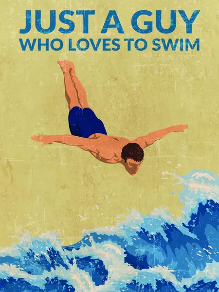 Swimmer Entering Waves by WallChart Art Studio