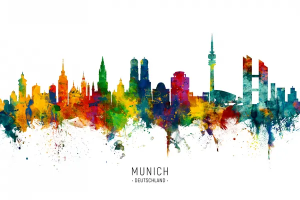 Vibrant Munich Skyline by Michael Tompsett