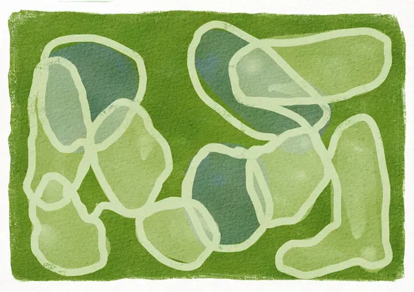 Organic Green Shapes by Sharyn Bursic