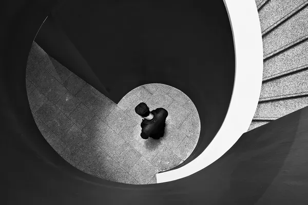 Man on Spiral Steps by Luis Sarmento