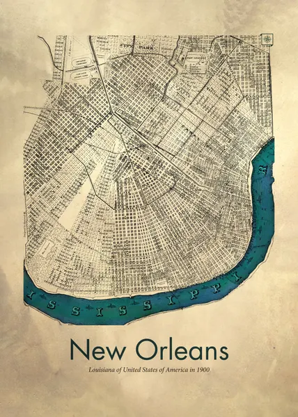 New Orleans 1900 Map by Dion Gem