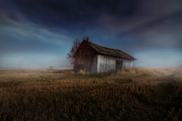 Misty Night Barn by Mika Suutari