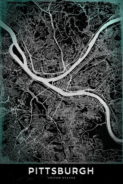 Modern Pittsburgh City Map by StudioSix