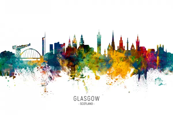 Vibrant Glasgow Skyline by Michael Tompsett