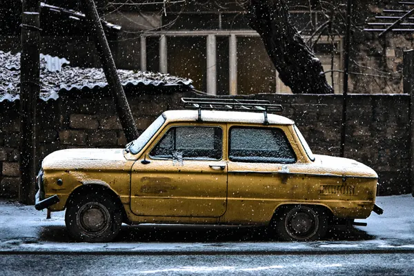 Vintage Car Snowy Street by Vladislav Danilov