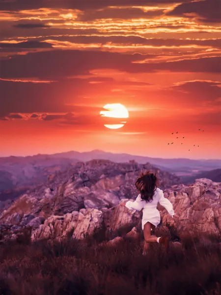 Joyful Run At Sunset by Ritvik takkar