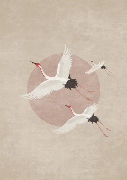 Cranes in Flight by Emel Tunaboylu