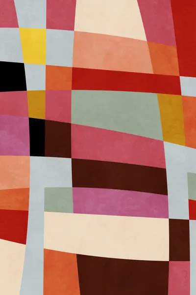 Warm Colors Bauhaus Geometry4 by Ana Rut Bre