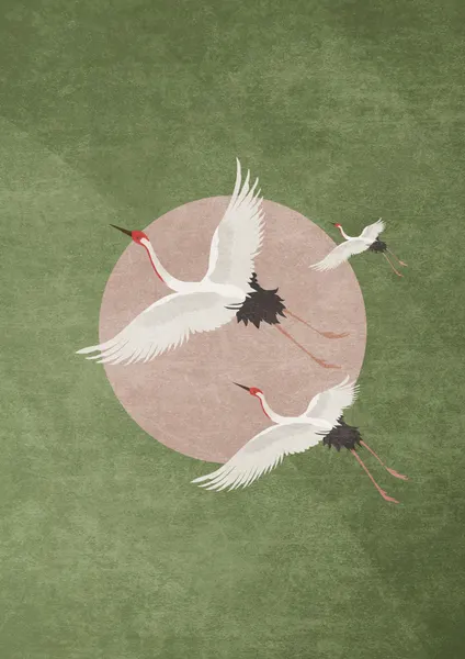 Cranes in Flight by Emel Tunaboylu