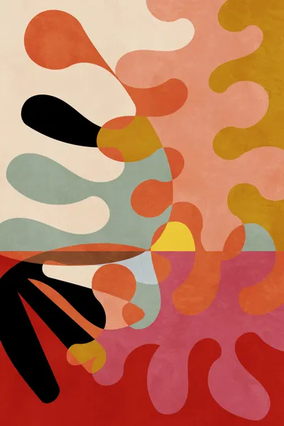 Warm Colors Bauhaus Geometry5 by Ana Rut Bre