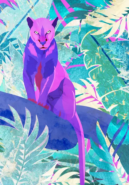 Vibrant Jungle Panther by Sarah Manovski
